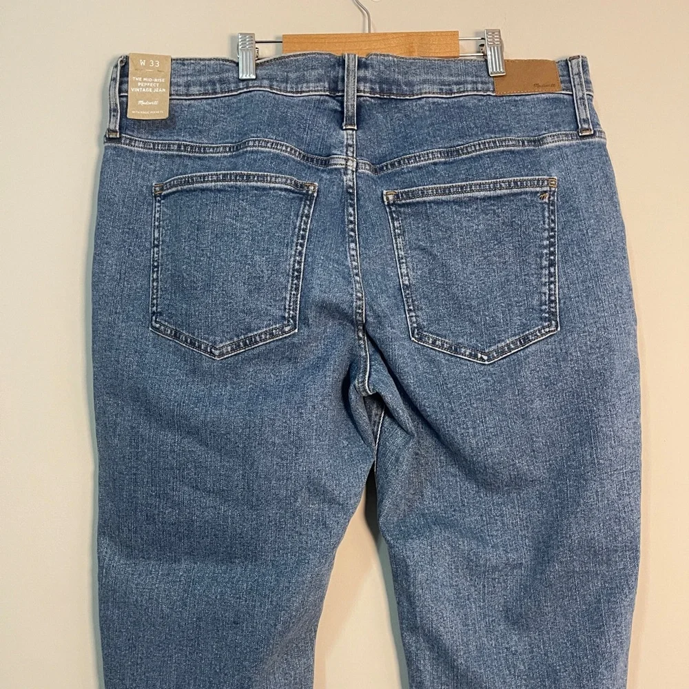Madewell Womens Jeans Size 33 The Mid Rise Perfect Vintage Blue Denim Bottoms - Picture 8 of 12